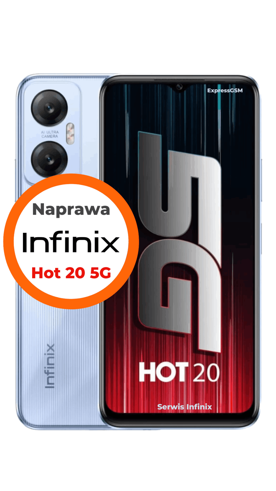 Wymiana szybki Infinix Hot 20 5G w serwisie ExpressGSM Warszawa