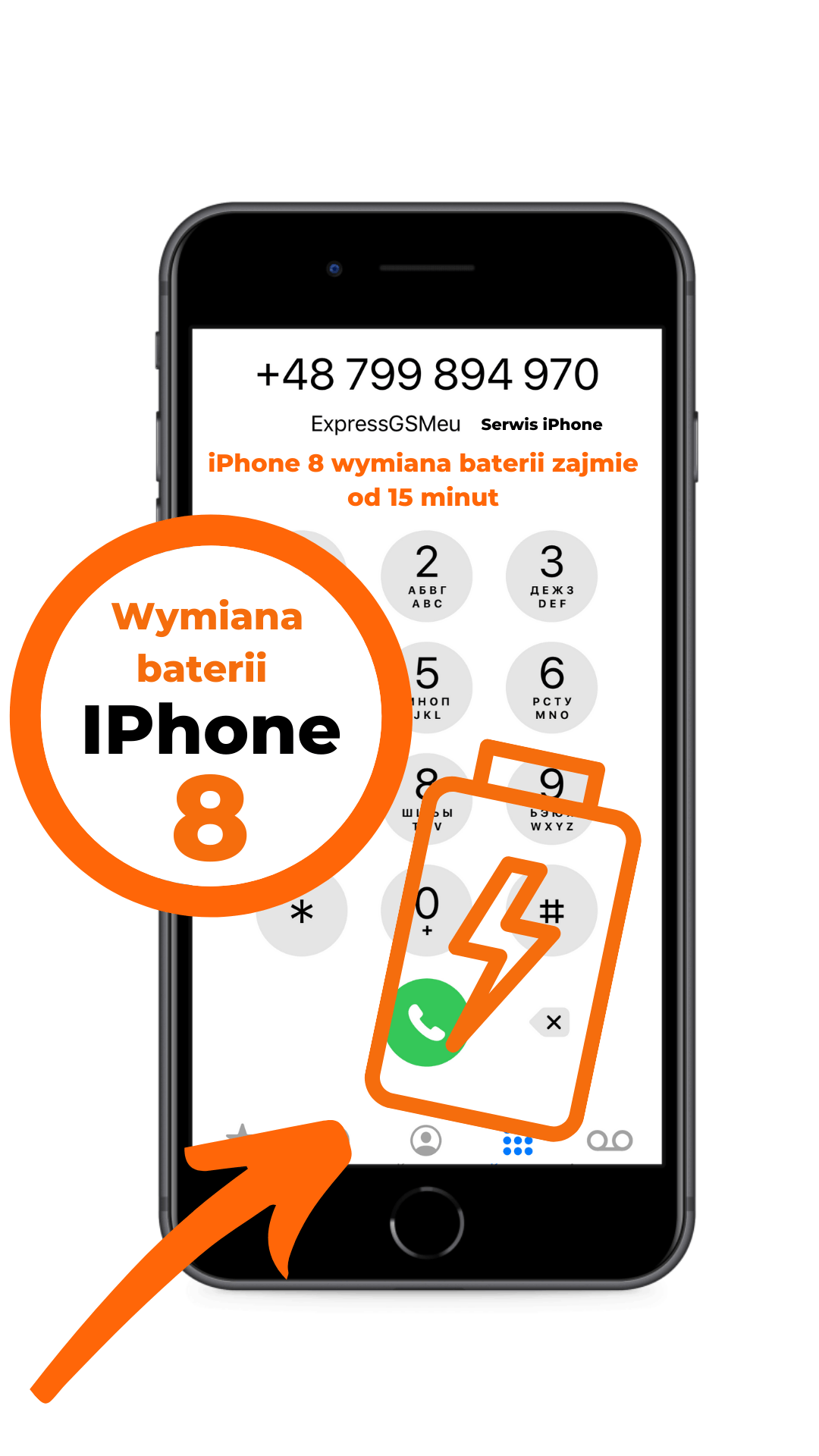Wymiana baterii iPhone 8