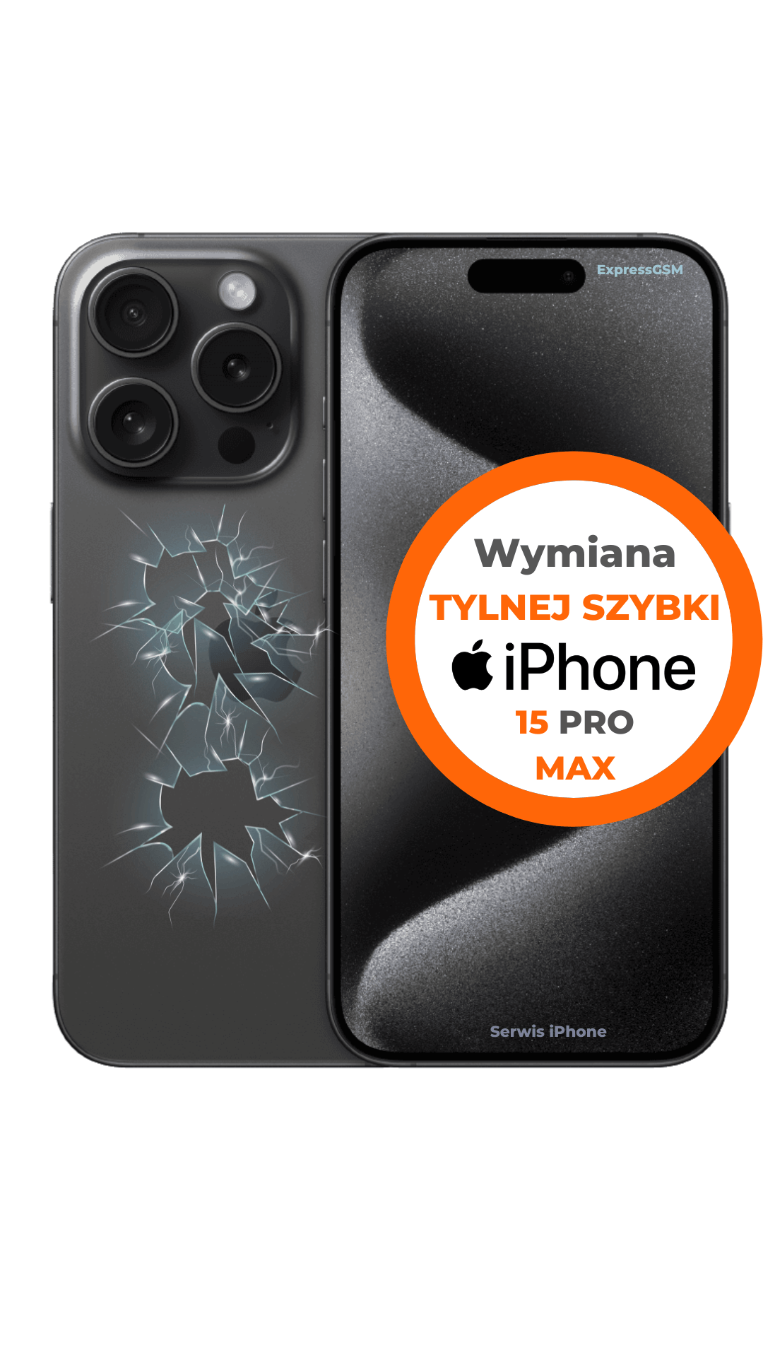 iPhone 15 pro MAX wymiana tylnej szybki cena