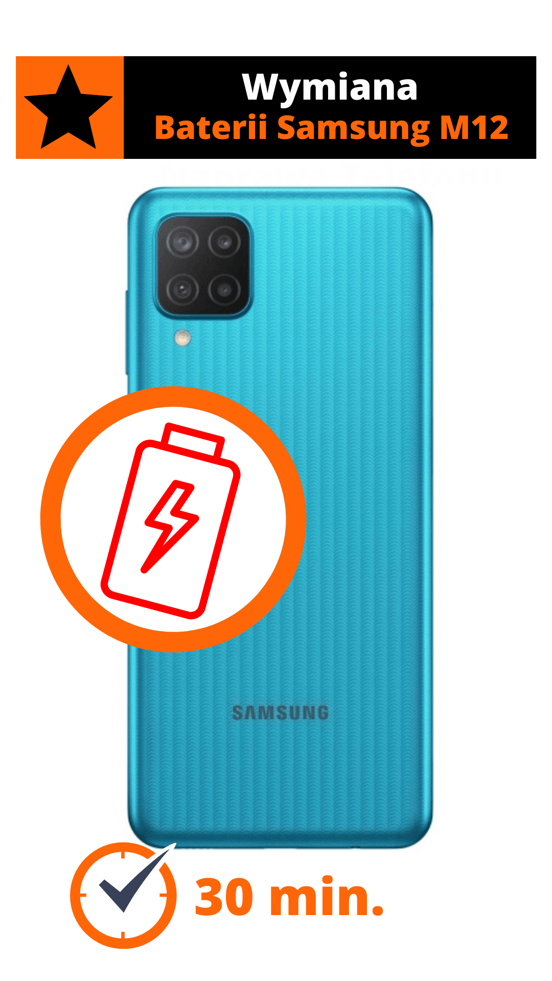 Samsung M12 wymiana baterii