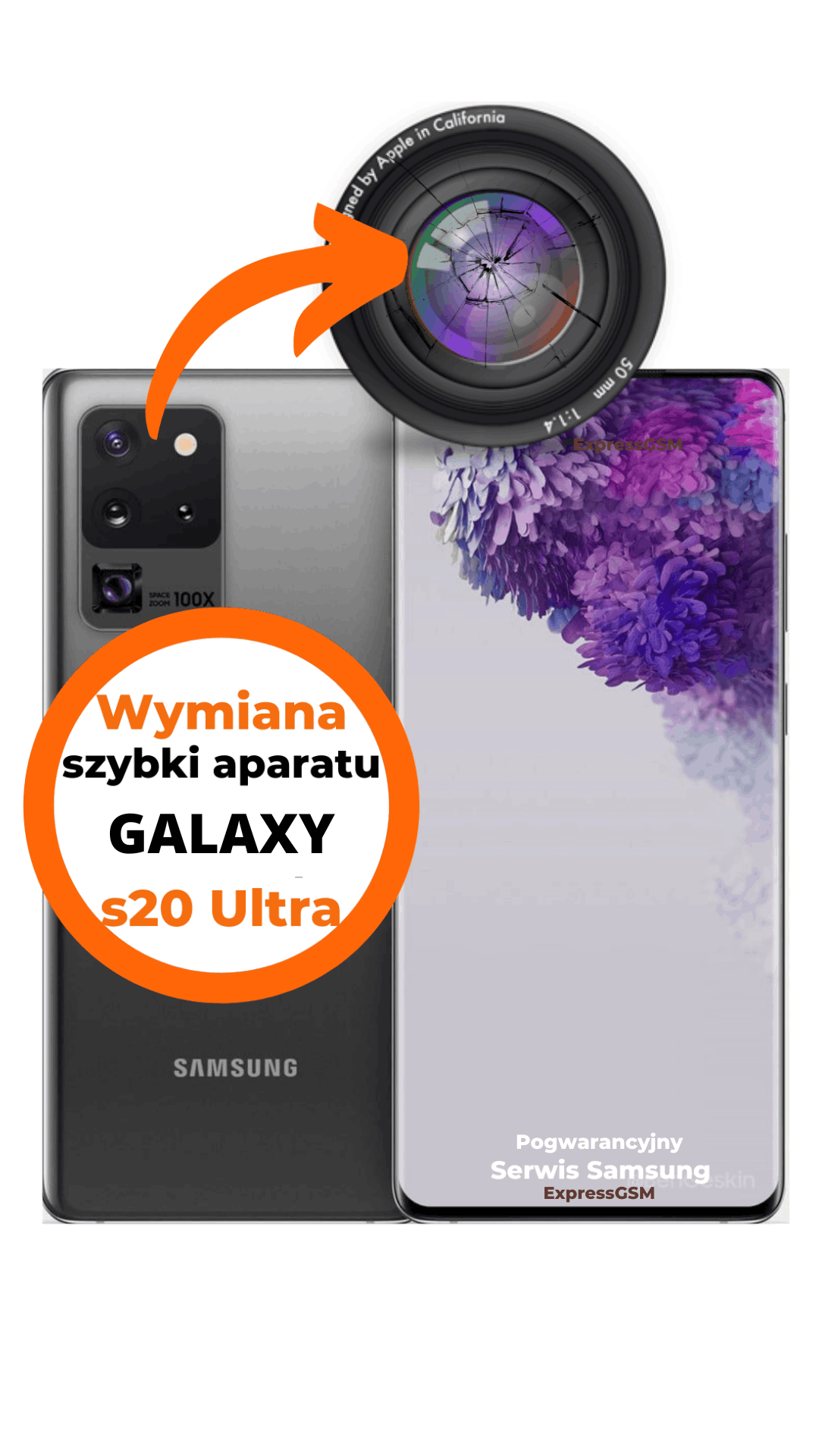 Wymiana szybki aparatu Samsung S20 Ultra
